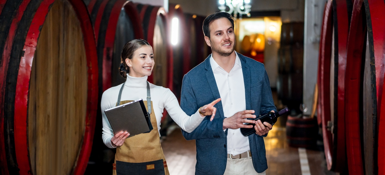 Courtier sommelier cave à vin ordinateur crm