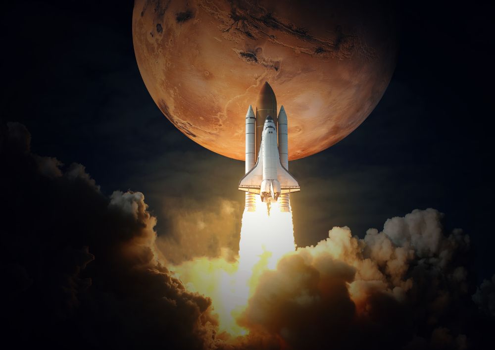 photo of a rocket taking off