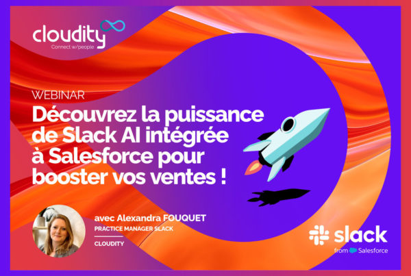 Visuel du webinar Slack organisé par Cloudity avec Alexandra Fouquet en intervenante
