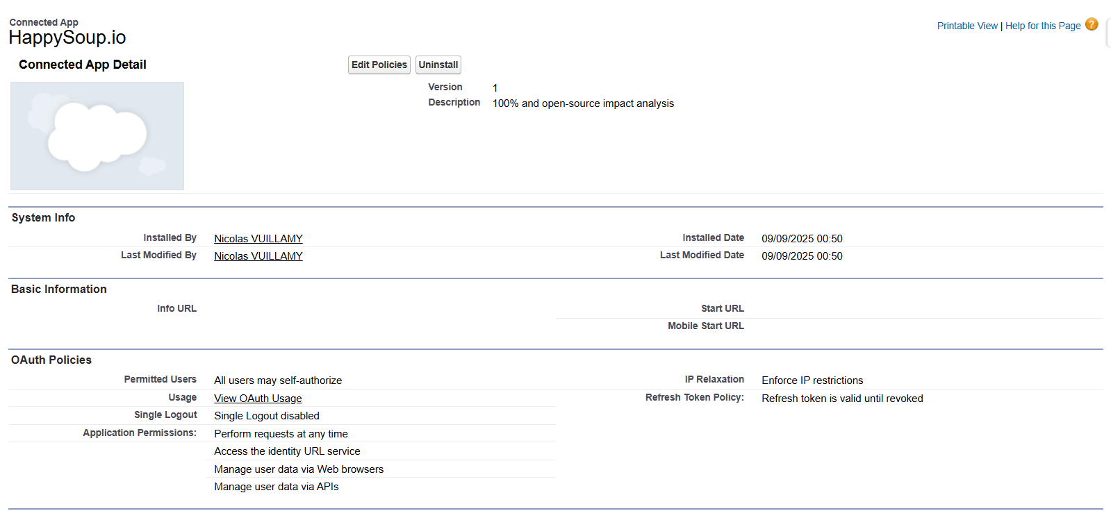 Connected Apps Edit Policies